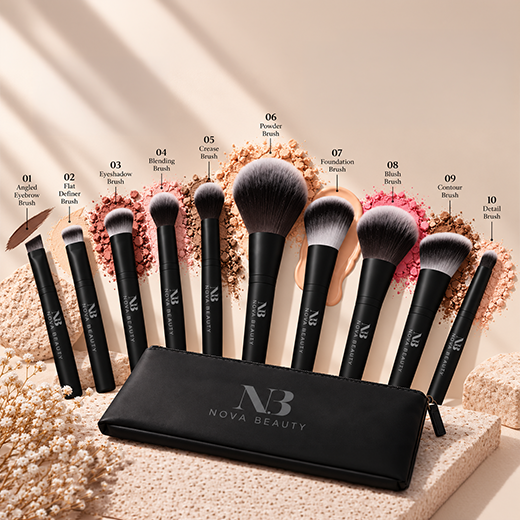 10 Piece Professional Makeup Brush Set